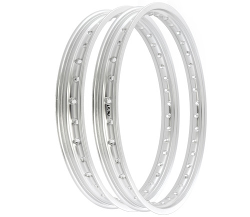 Rising Sun Silver Aluminum Rim Set - Honda CL450K Scrambler - 1968-1974